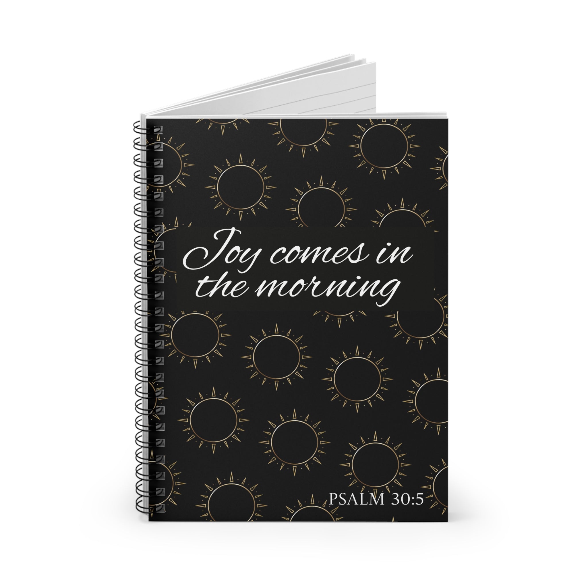 Spiral Notebook — Joy comes in the morning (Sun Pattern)