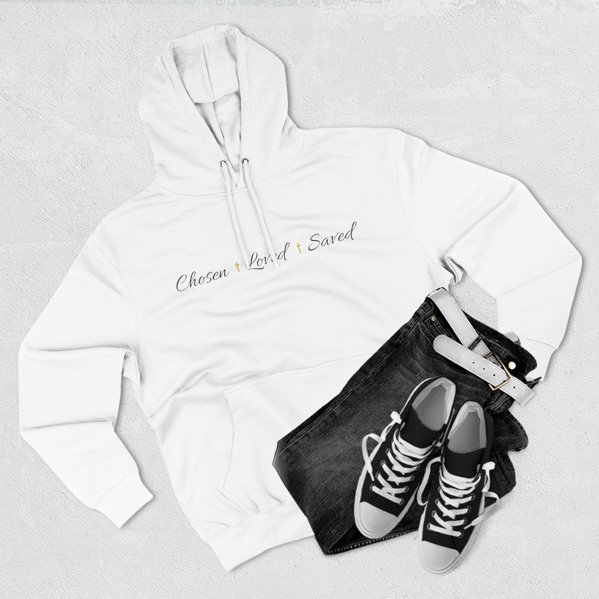 Fleece Hoodie - Chosen, Loved, Saved