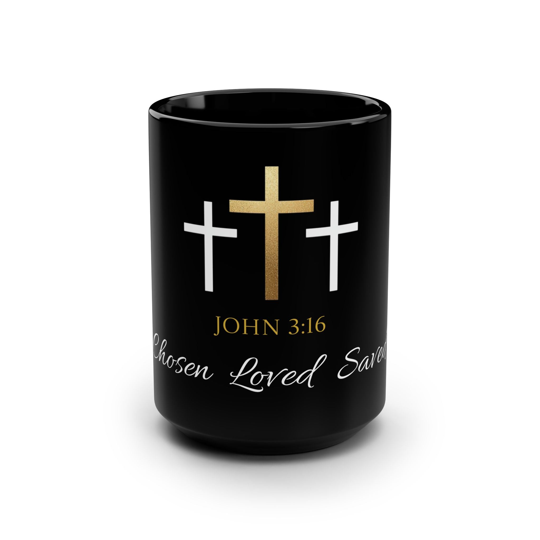 Christian Mug - Chosen Loved Saved, Religious Gift