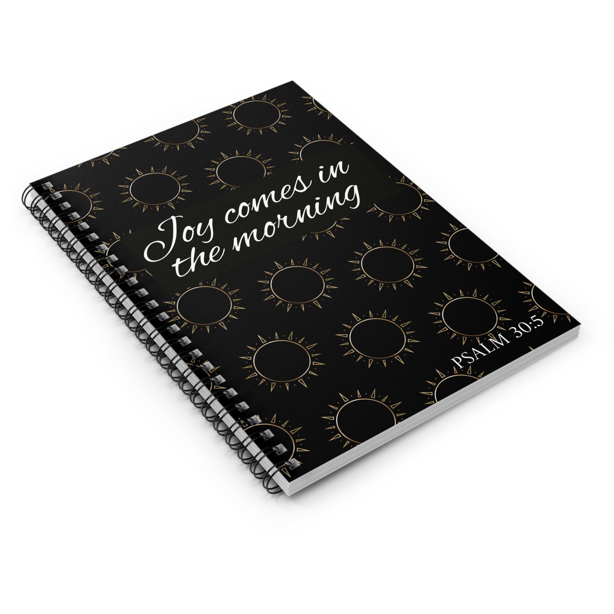 Spiral Notebook — Joy comes in the morning (Sun Pattern)