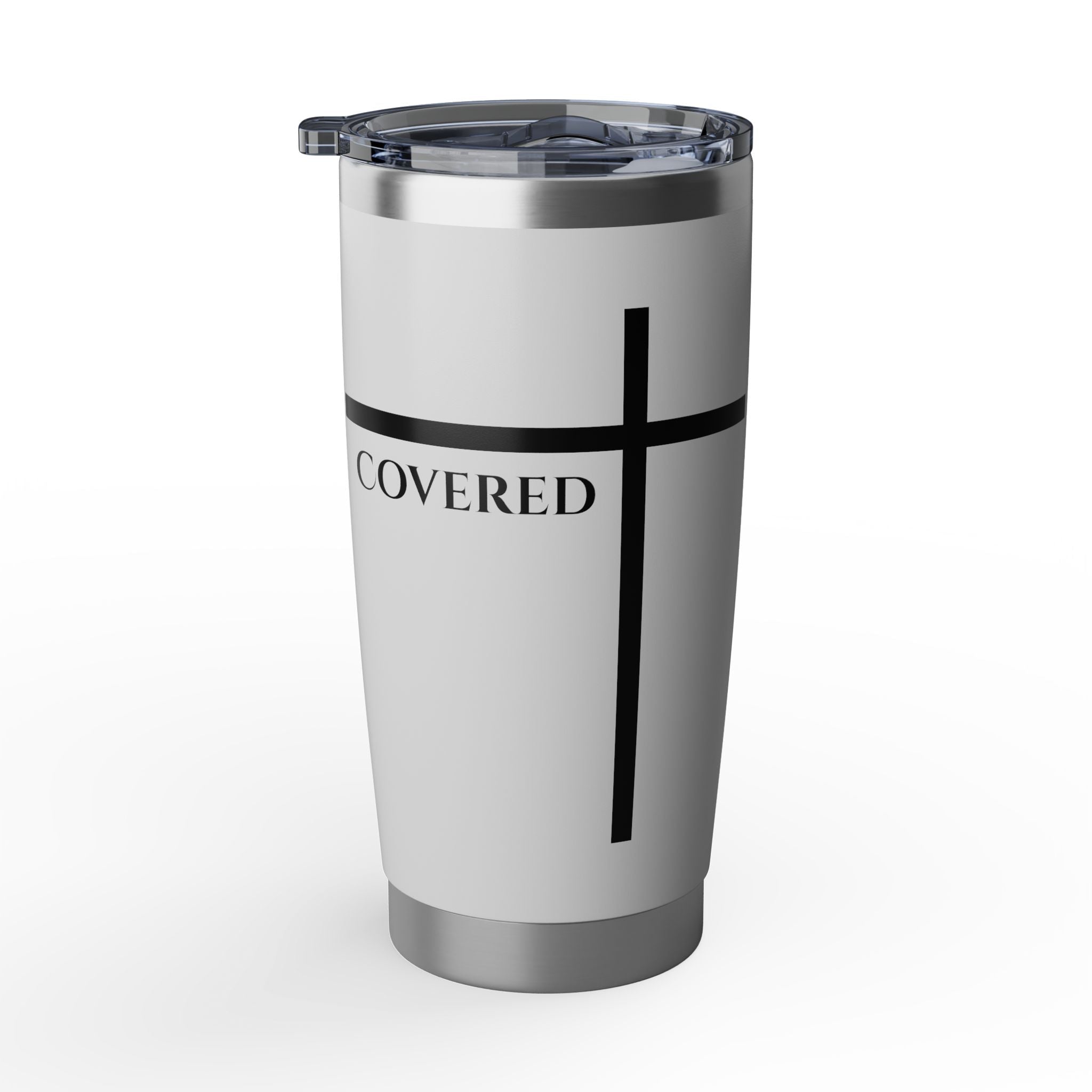 Covered by the Cross - Faith 20oz Tumbler — Inspirational Christian Travel Mug - Armored Light