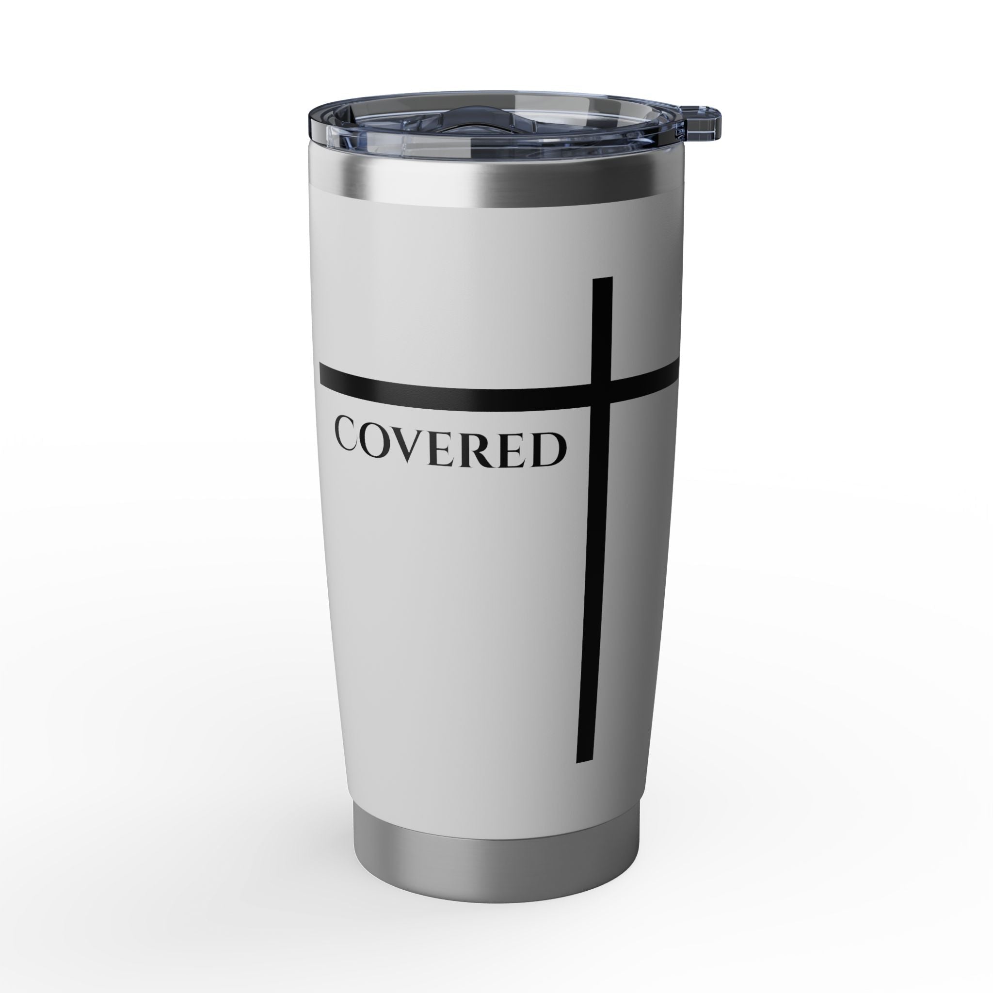 Covered by the Cross - Faith 20oz Tumbler — Inspirational Christian Travel Mug - Armored Light