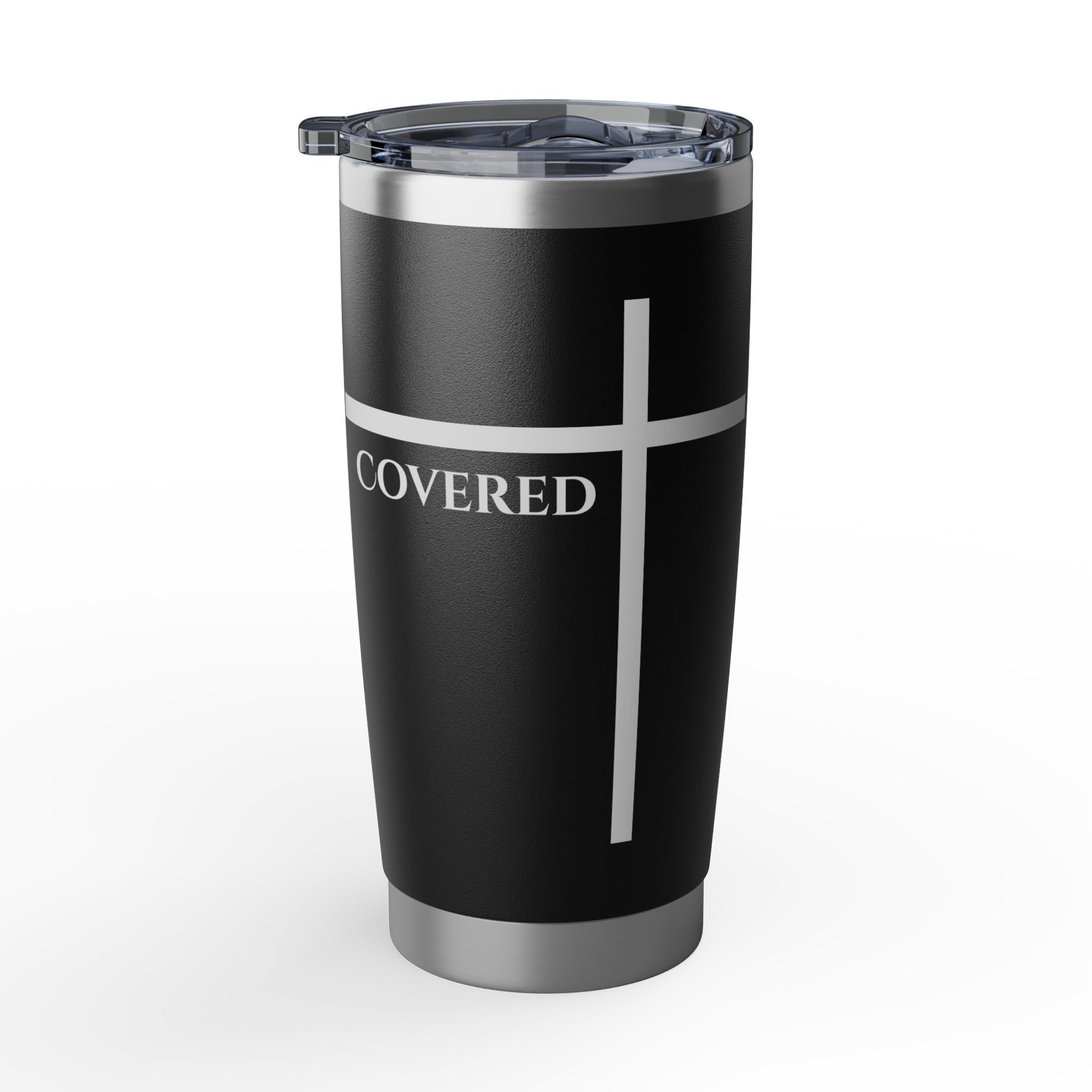 Covered by the Cross - Faith 20oz Tumbler — Inspirational Christian Travel Mug - Armored Light