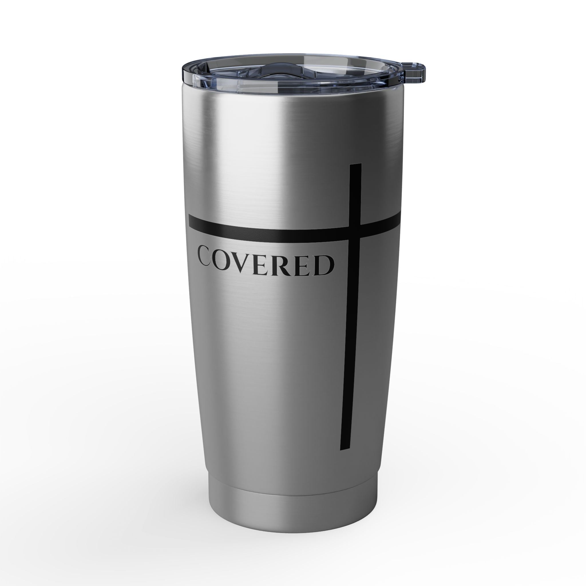 Covered by the Cross - Faith 20oz Tumbler — Inspirational Christian Travel Mug - Armored Light